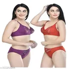 Polycotton Bra with Panty for Women 