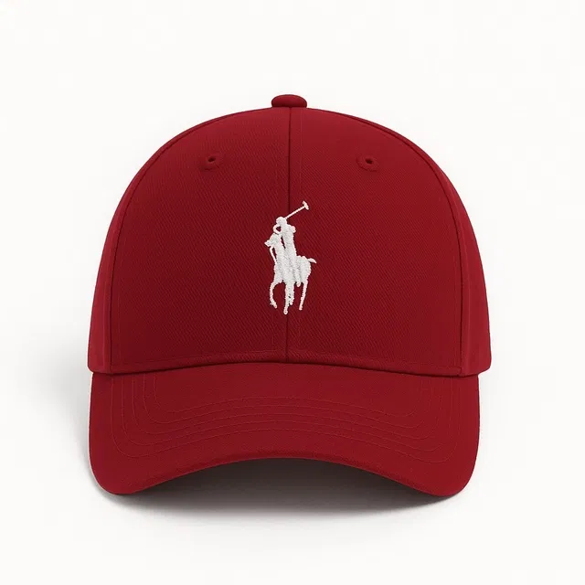 Printed Polo Cap for Men (Maroon, Free Size)