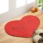 Polypropylene PP Doormat, Red, Pack of 2 