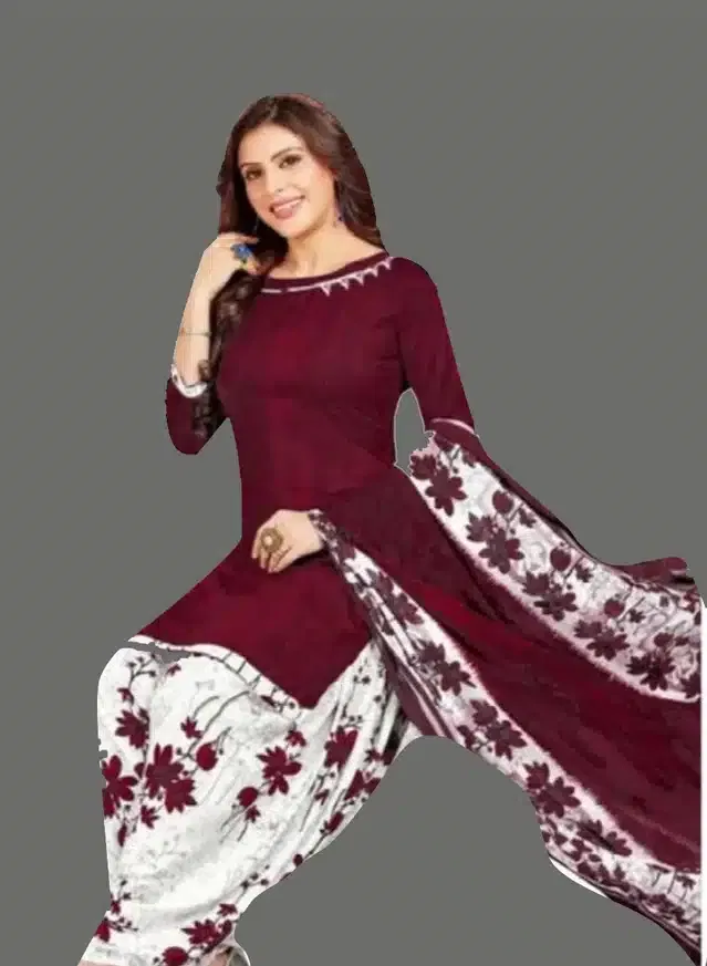 Unstitched Dress Material for Women & Girls (Wine)