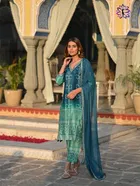 Silk Bandhani Kurti with Pant & Dupatta for Women 