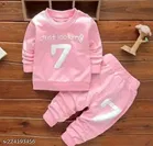 Hosiery Cotton Full Sleeves T-Shirt with Pant Clothing Set for Kids 