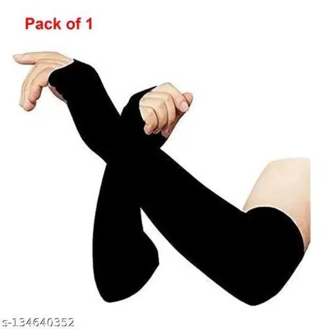 Arm Sleeves for Men & Women (Black, Set of 1)