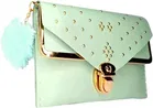 Women's Party wear/ Casual Hand wallet clutch Light Green Style 5 ,One Size