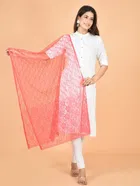 Net Self-Design Dupatta for Women 