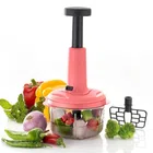 Plastic 2-in-1 Push Vegetable and Fruit Chopper (Multicolor, 900 ml)