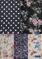 Chiffon Printed Scarves for Women, Multicolor, Pack of 5