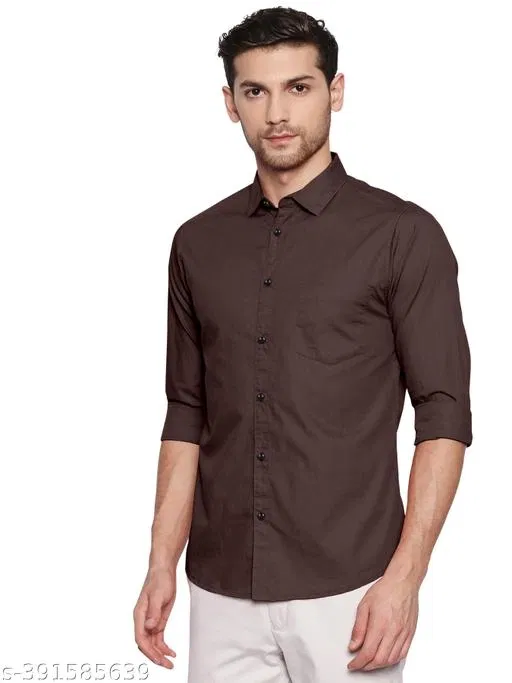 Spread Collar Kurta for Men (Brown, XL)