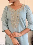 Floral Embroidered A-line Kurta Set for Women 