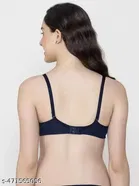 Cotton Blend Lightly Padded Full Coverage Non-Wired Bra for Women 