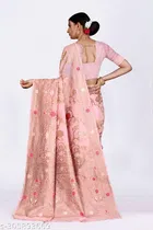 Linen Zari Woven Saree for Women 