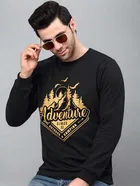 Printed Round Neck Fleece Sweatshirt for Men 