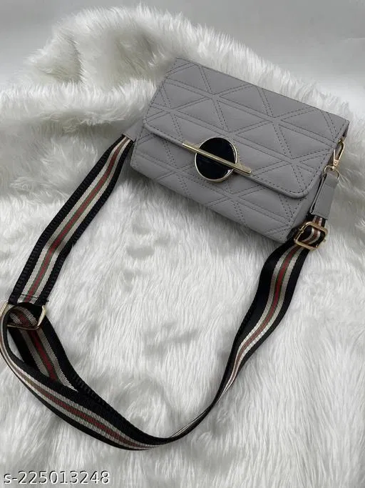 Stylish Sling Bag for Women (Grey, 600 g)