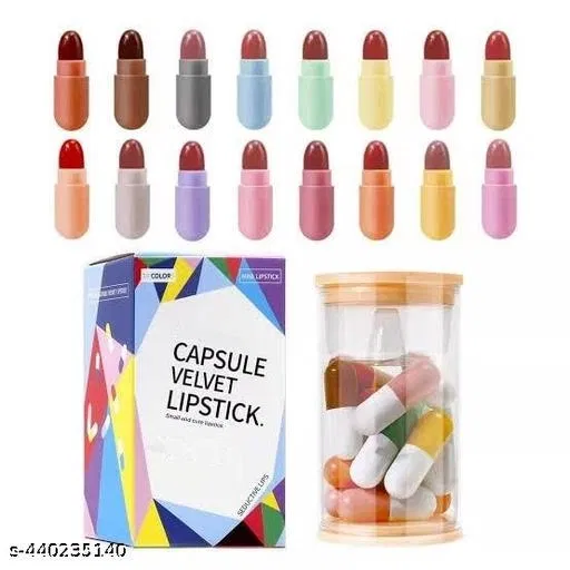 Mini Capsule Gloss Mini Lipstick, Multicolor, Pakc of 16