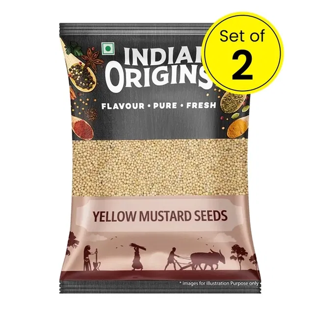 इंडियन ओरिजिन्स सरसों दाना (पीला) 2X100 g (सेट ऑफ 2)