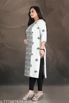 Ethnic Motif Cotton Kurti for Women 