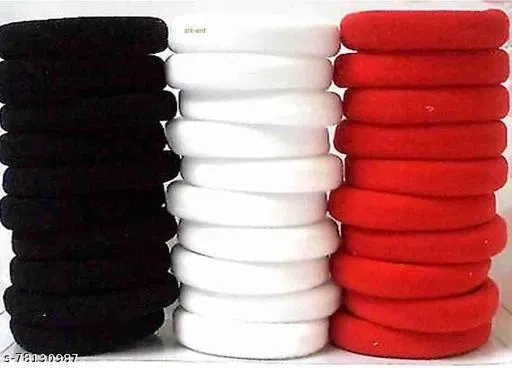 Rubber Hair Rubber Bands for Women, Pack of 30 (Red, 30)