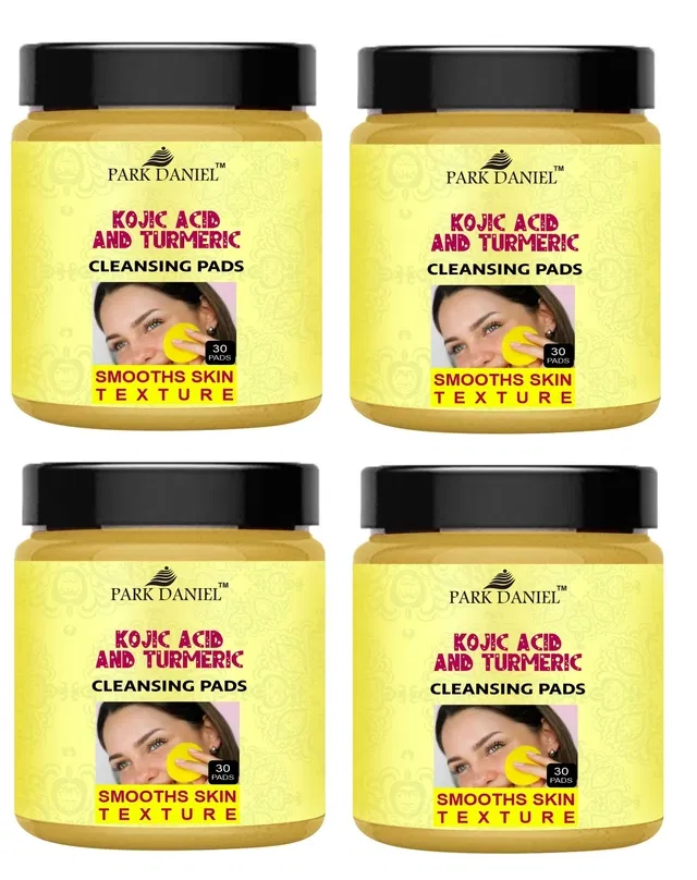 Park Daniel 30 Pcs Kojic Acid & Turmeric Cleansing Pads (Pack of 4)