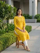 Floral Printed Kurti with Show Buttons for Women 