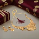 Gold Plated Necklace with Earrings Set for Women 