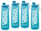 Nirlon Clear Sip Motivational Fitness Sport Water Bottle 800Ml Set Of 4 & Time Maker, Leak-Proof, Bpa-Free, Toxin Free Plastic Drink Bottle Design For Unisex At Gym, School, Office 