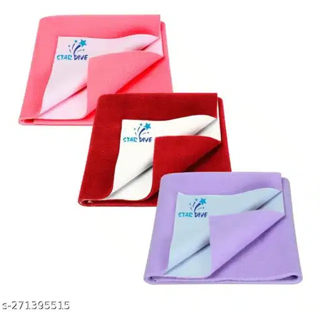 Cotton Mattress Protection Sheet (Multicolor, 28x20 inches) (Pack of 3)