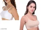 Cotton Blend Solid Bras for Women, Assorted, Pack of 3 