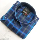 Cotton Blend Checked Shirt for Men, Blue 