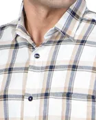 Cotton Blend Full Sleeves Chequered Shirt for Men 