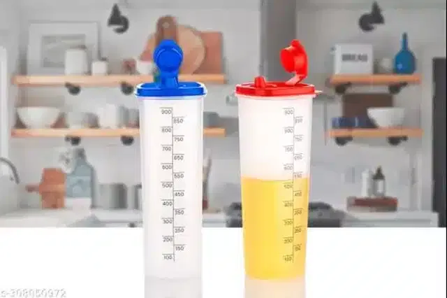 Plastic Oil Dispenser for Kitchen (Multicolor, 1000 ml) (Pack of 2)