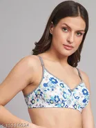 Cotton Blend Printed Padded Bra for Women 
