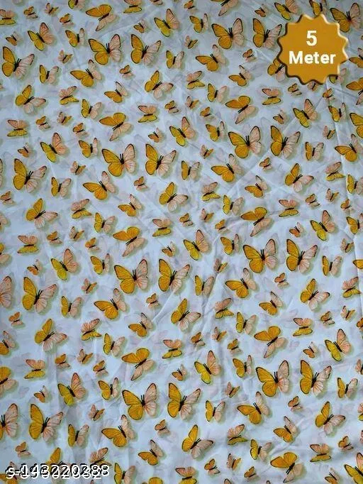 Kurti Fabric for Women (Yellow, Un Stitched)