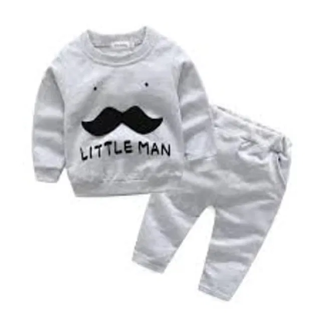 Hosiery Printed Clothing Set for Kids (Grey, 18-24 Months)