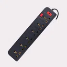 High Quality 6+1 with 230 cm Wire Length 3 Pin Extension Board (Black)