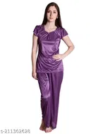 Satin Nightsuit Set for Women 