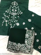 Georgette Saree for Women, Green 