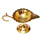 Brass Puja Diya with Curved Handle Brass Table Diya 