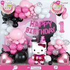 Hello Kitty Theme 1st Happy Birthday Decoration,Multicolour,Set Of 1