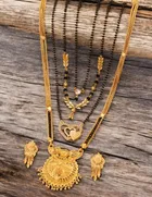 Combo of 4 Pcs Mangalsutras with Earrings Set for Women 