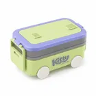 Cute Bus Shape Lunch Box For Kids, With Spoon & Fork 