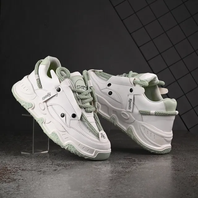 Sneakers for Men (Green & White, 7)