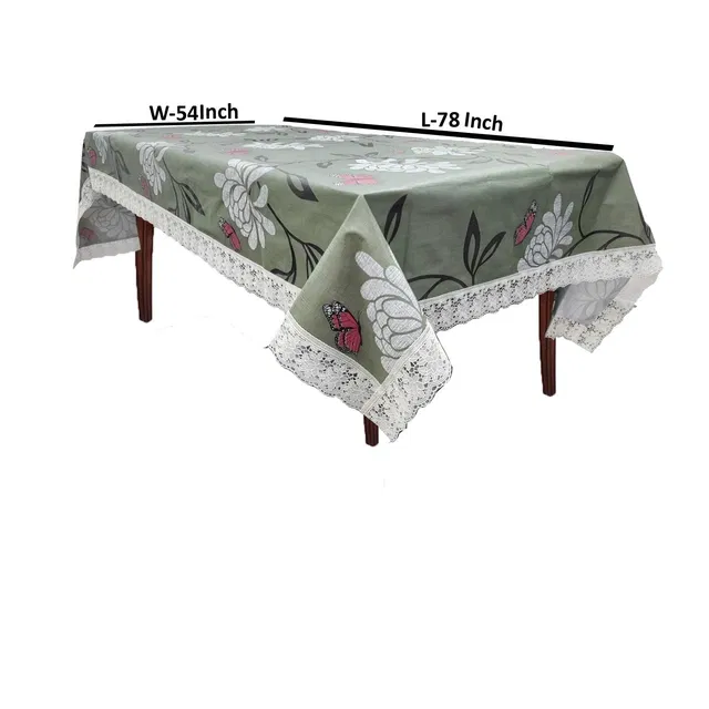 PVC Printed 4 Seaters Table Cover (Multicolor, 40x60 inches)