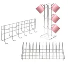 Oc9 स्टेनलेस स्टील कप स्टैंड & प्लेट स्टैंड & वॉल माउंटेड लैडल हुक रेल फॉर किचन 