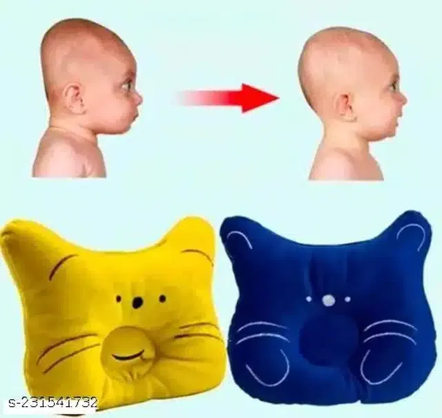 Pillow for Baby (Blue & Yellow, Pack of 2)