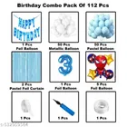 Spider Man Theme 3rd Happy Birthday Decoration Items For Girls, Multicolor, Pack of 112