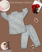 Cotton Blend Kurta Set for Girls 