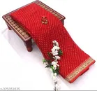 Georgette Solid Saree for Women, Red 