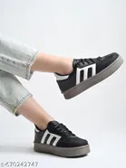Solid Synthetic Slip-on Sneakers 