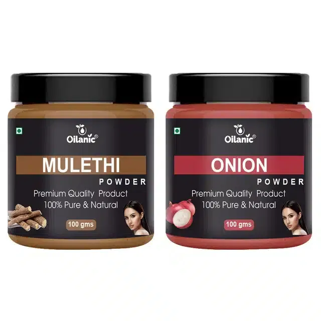 Natural Mulethi & Onion Powder for Skin & Hair (Pack of 2, 100 g)