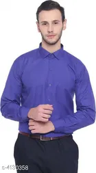 Cotton Blend Solid Full Sleeves Shirt for Men 